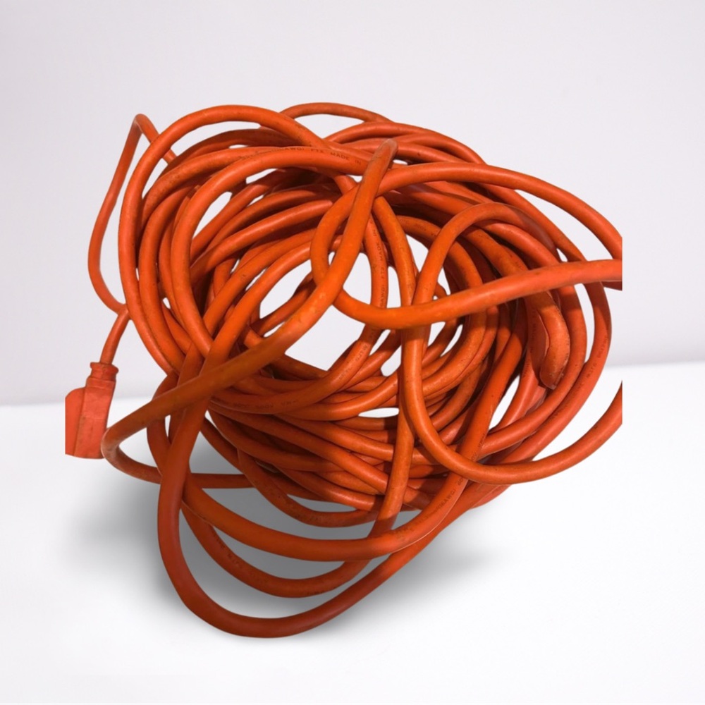 25FT 3 Prong Orange Outdoor Extension Cord with Single Outlet